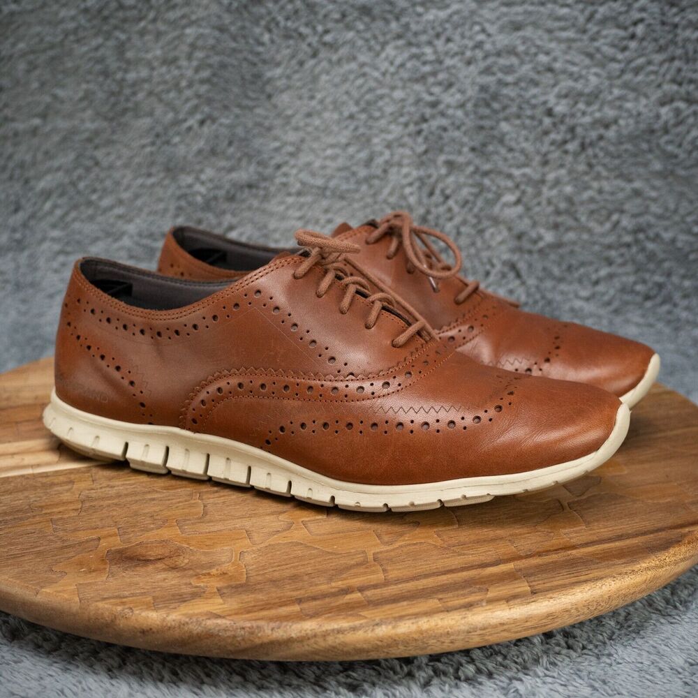Cole Haan ZeroGrand Oxford Shoes Women's 9B Brown Leather Brogue Comfort Sneaker